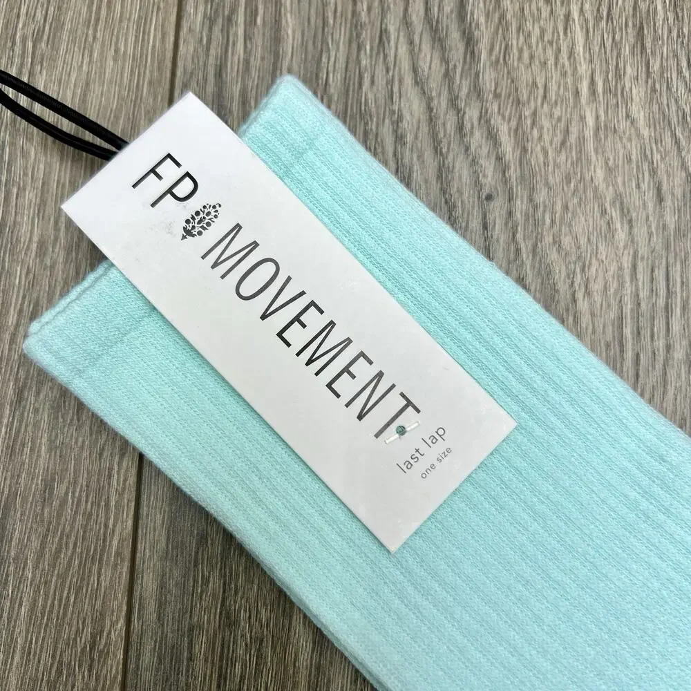 2 Pack Free People Movement Logo Stripe Tube Last Lap Socks Black Lucky Honey